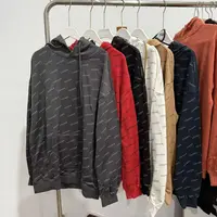 TJ731122情侣字母印花加绒款连帽长袖卫衣运动衫