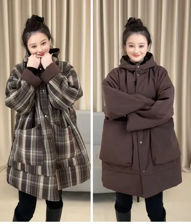 2025年冬季女士新款加厚百搭棉袄连帽外套0889