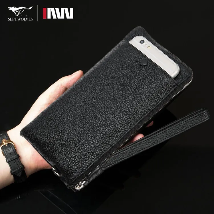 七匹狼长款钱包男士2025新款真皮可放手机多功能小手包外出便携包