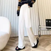 春夏新品！女士垂感空气棉六片开叉阔腿裤F819