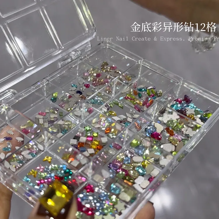BL5005金底彩系列平底异形钻彩色混合（满28元包邮）美甲饰品