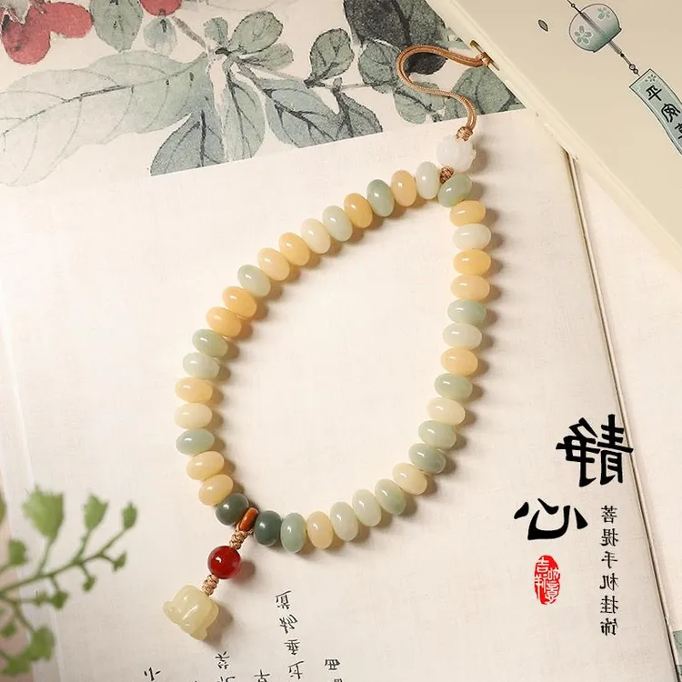 菩提根多彩色手机链挂件男女精致菩提铃兰花手机壳挂绳手腕绳挂饰