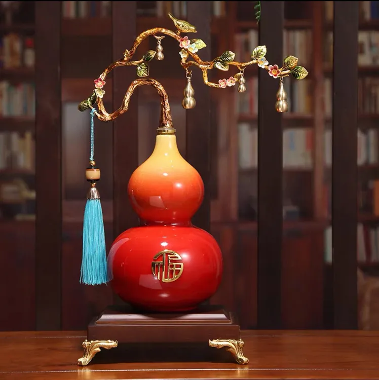 五福临门新中式葫芦摆件高端轻奢大气客厅玄关酒柜高级感装饰礼品