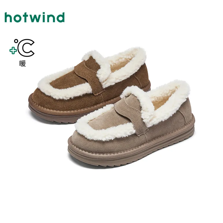 热风2025年冬季新款女士时尚雪地靴H89W25438