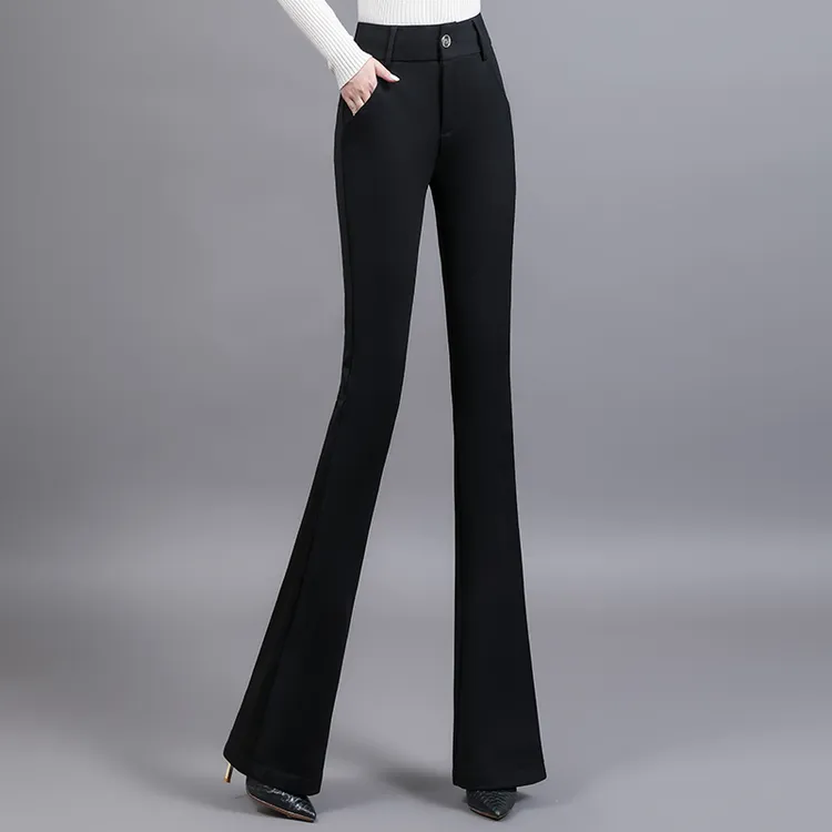 微喇叭裤子女春秋2025新款高腰显瘦休闲裤时尚百搭弹力修身西装裤