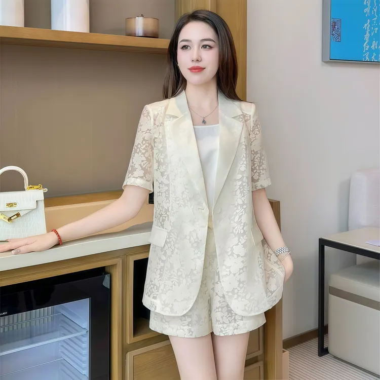 轻职风短款仙女风休闲风短裤百搭夏季时尚套装森系