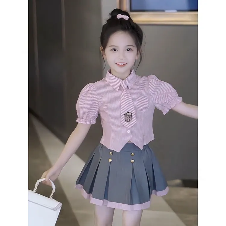 【1227人收藏】女童JK制服套装夏季2025新款儿童学院风夏装女孩百TP