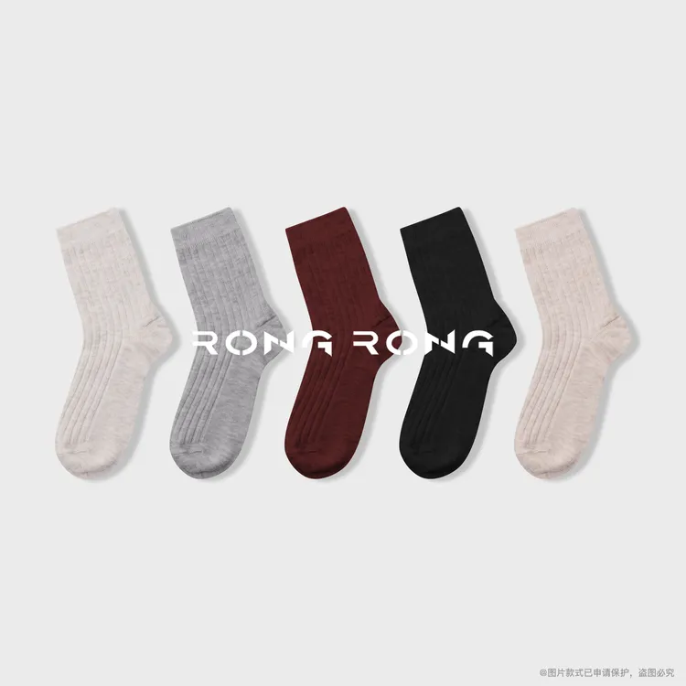 溶溶RONGRONG 绵羊毛山羊绒混纺保暖亲肤短袜子SX-373