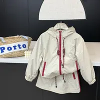 【现货】leomama女童泽西风时尚连帽运动防晒拉链上衣休闲裙裤套装
