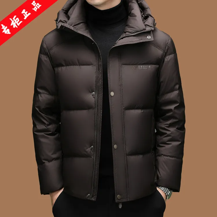 【品牌现货撤柜】意大利秋冬男士白鸭绒羽绒服男年轻奢高档印花外套