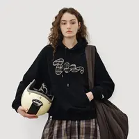 714street美式复古刺绣加绒连帽卫衣男2025秋潮牌情侣帽衫521370