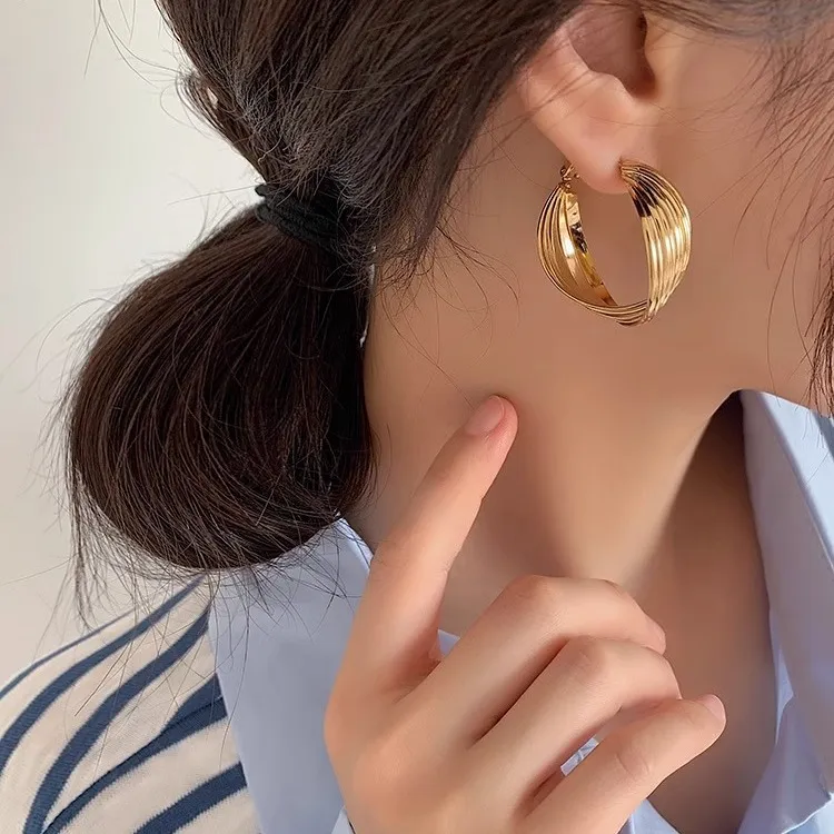 925银玻璃耳饰 925银玻璃耳饰耳圈S925银针法式复古金属耳环女小