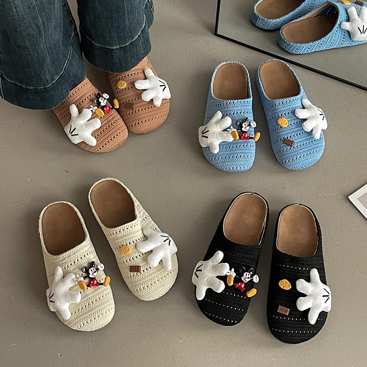 可爱休闲动漫卡通米奇包头拖2025夏季新款时尚百搭透气外穿凉拖鞋