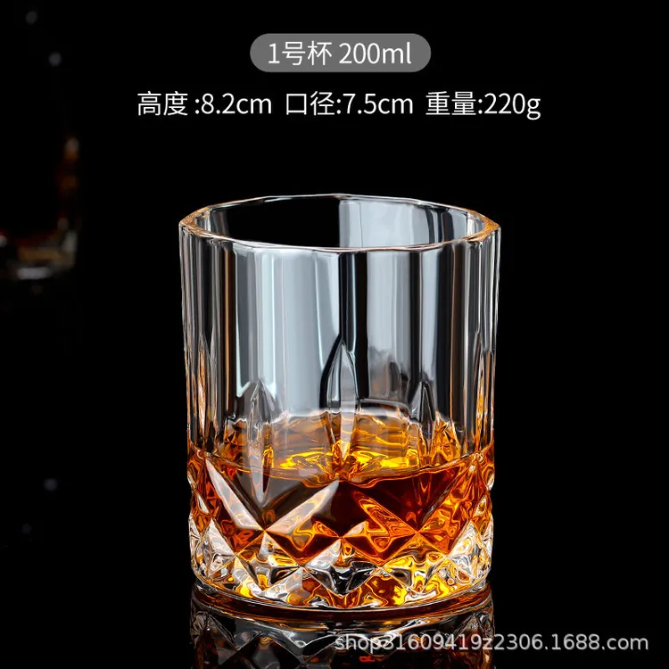 欧式威士忌玻璃酒杯 家用商用创意洋酒杯 刻花雕花玻璃杯酒具套装