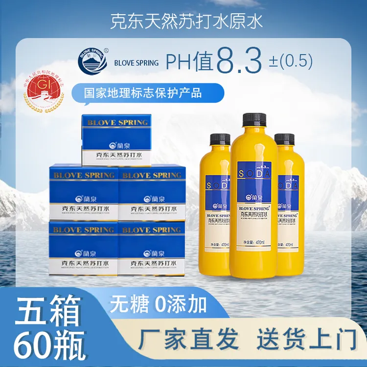布汝斯普霖470ml*12瓶 *5箱 克东天然苏打水居家旅行必备