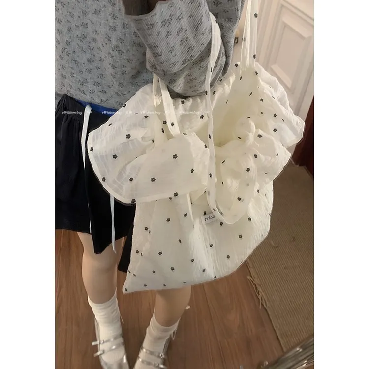 包包女款爆款2025新款春季大容量碎花单肩包韩系百搭通勤托特包