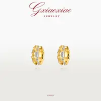 G XIAOXIAO 镀K金 轻奢气质小众高级双色百搭耳环 F20H22