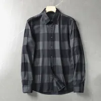 柔软抗皱+亲肤透气！品牌撤柜男士商务通勤休闲格子长袖衬衣衬衫