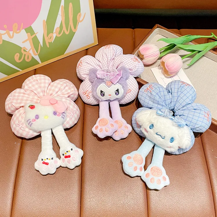 儿童库洛米屁屁花朵大肠发圈女童可爱丸子头头花女孩扎发头绳发饰