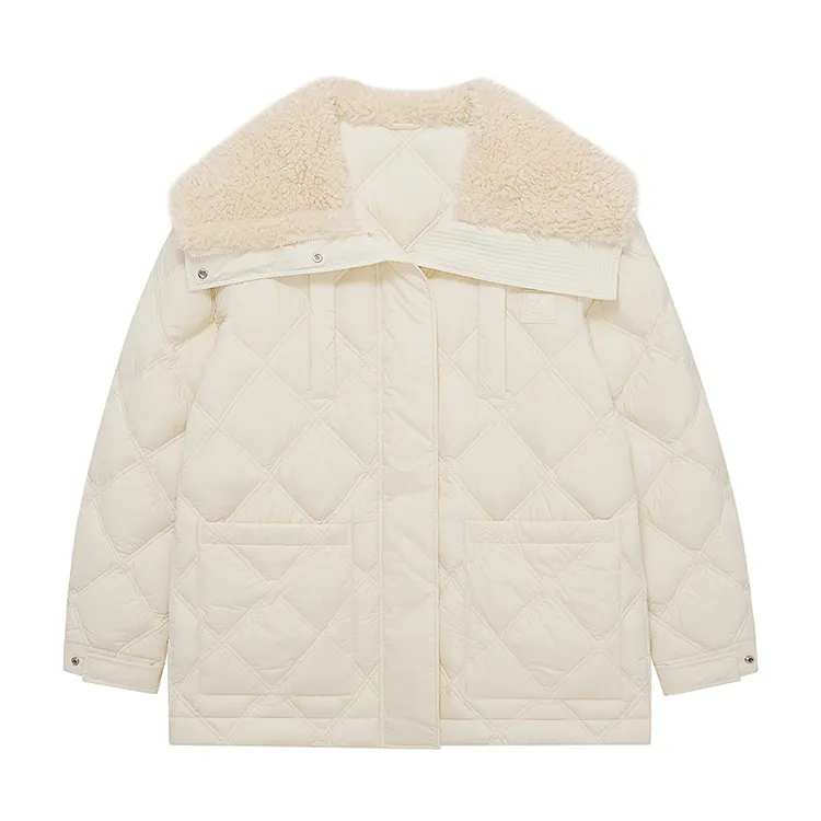 【dzzit高颜值羽绒】地素25冬新款摩登菱格压线中长外套女3J4K326