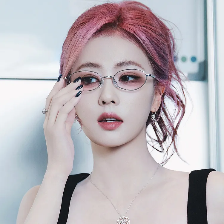 白鹿同款银框眼镜女近视度数可配百搭清冷感复古韩ins风椭圆镜架