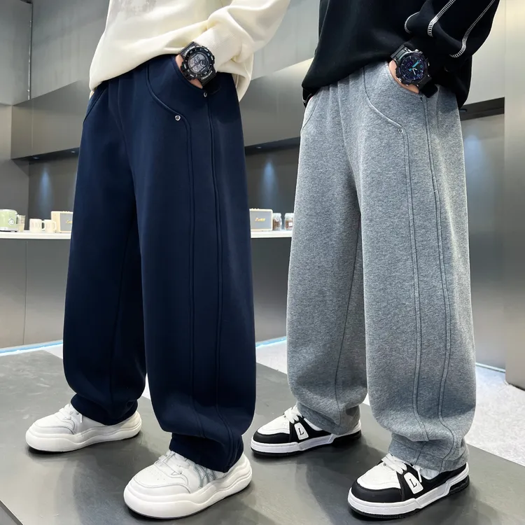 男童裤子秋冬加厚宽松2025中大童休闲韩版长裤儿童冬季加厚洋气潮