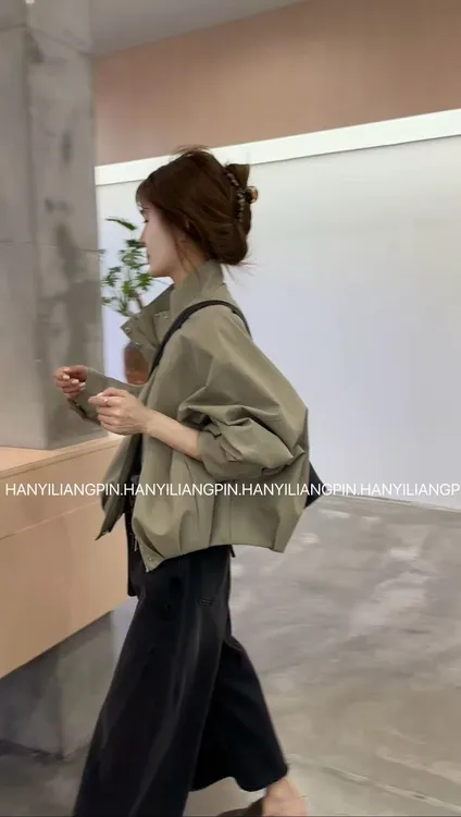 【炫酷】韩版简约立领皮衣外套