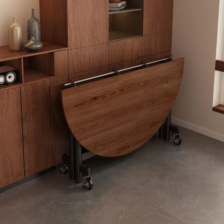 新款折叠家用10人转盘餐桌简易大圆桌可折叠带轮可移动多功能桌子