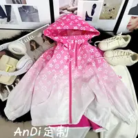 〖ANDI〗安迪订制秋季新款女童韩版渐变色双拉链连帽外套4777