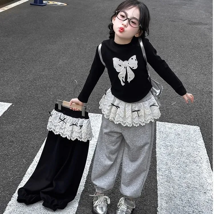 女童秋装套装2025新款百搭春秋运动裤童装女孩洋气上衣两件套