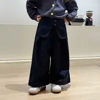 SKF2592女大童韩版休闲宽松阔腿裤秋装新款儿童高腰气质拖地长裤