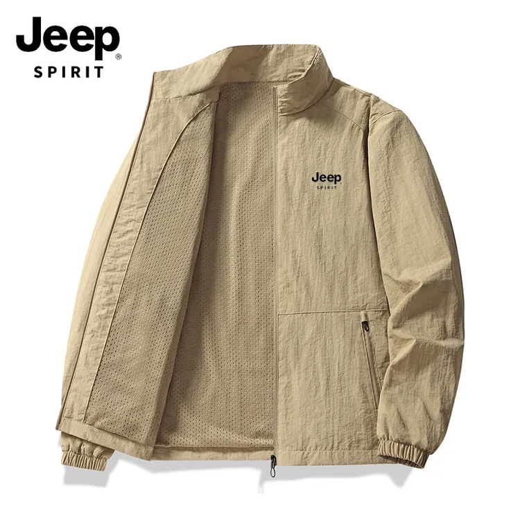 JEEPSPIRIT吉普男士夹克外套春秋款休闲大码宽松户外薄款冲锋上衣
