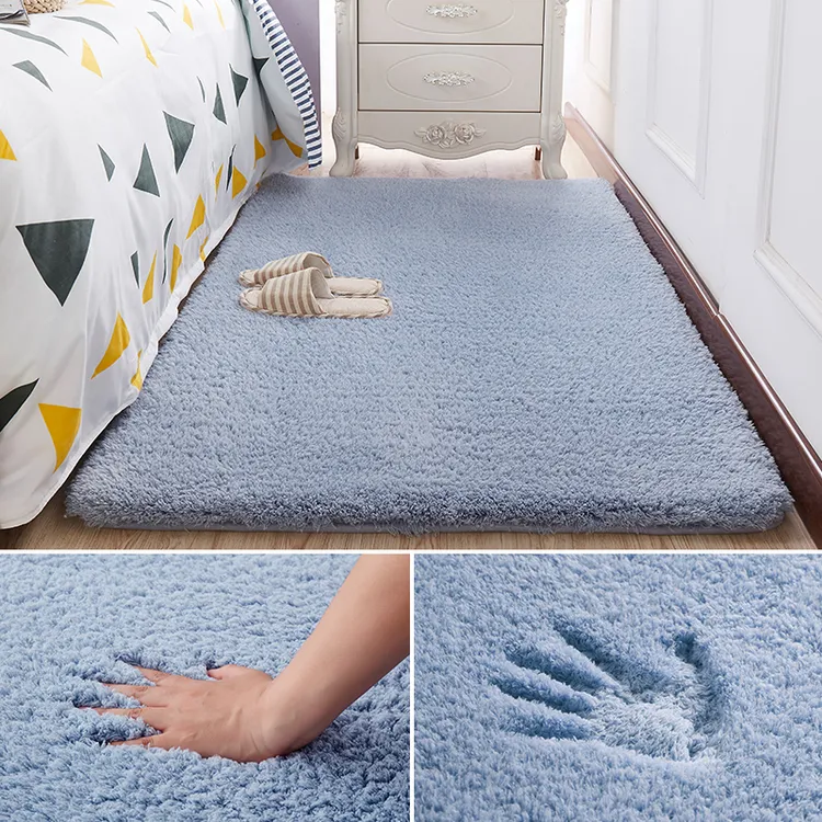 加厚毛绒地垫冬季卧室床边地毯满铺可爱少女房间长方形家用茶几毯