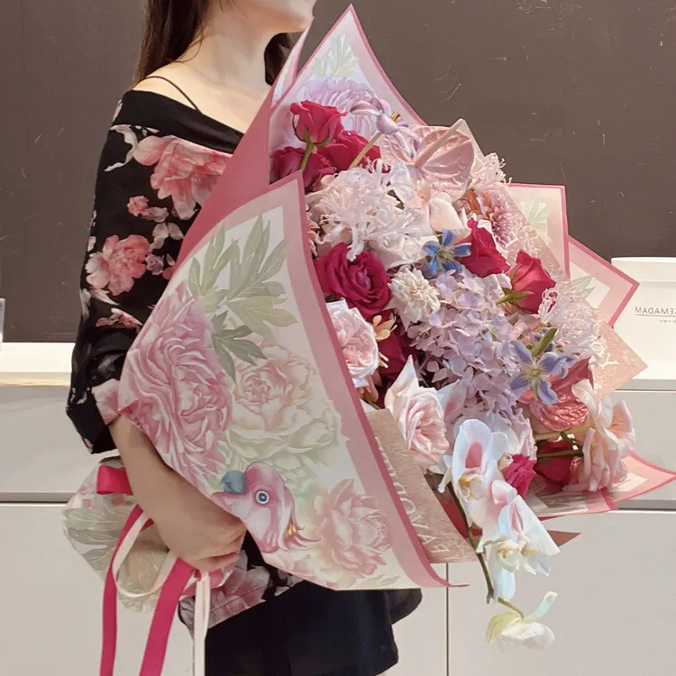 高奢粉玫瑰花束同城配送上门免费附近团购直送