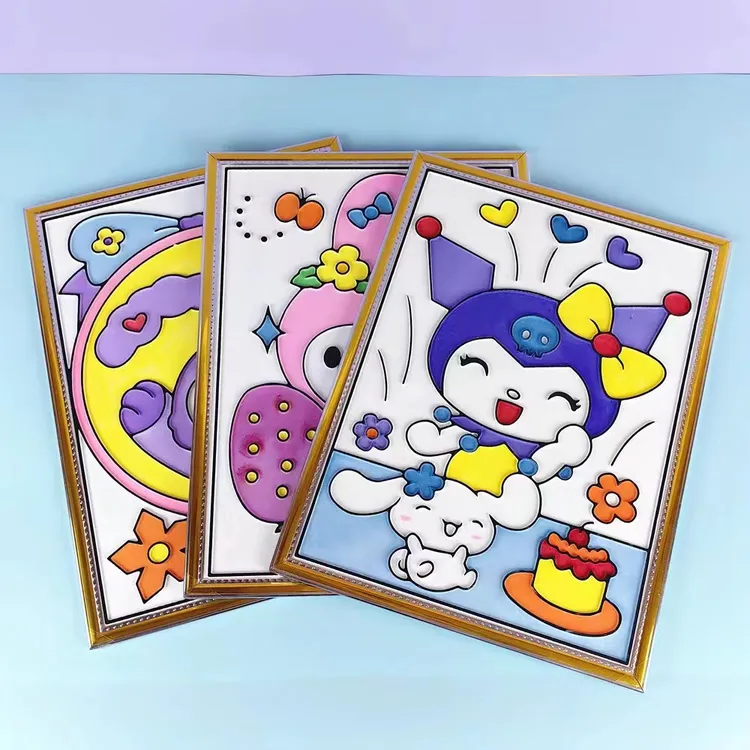 （大号）儿童DIY凹凸画涂色立体画益智儿童手工涂鸦画板