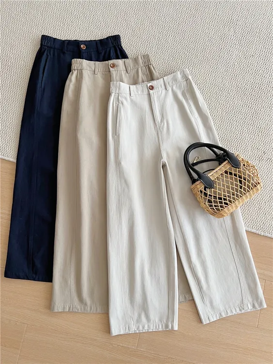 天丝莱赛尔宽松韩版垂感休闲直筒九分裤