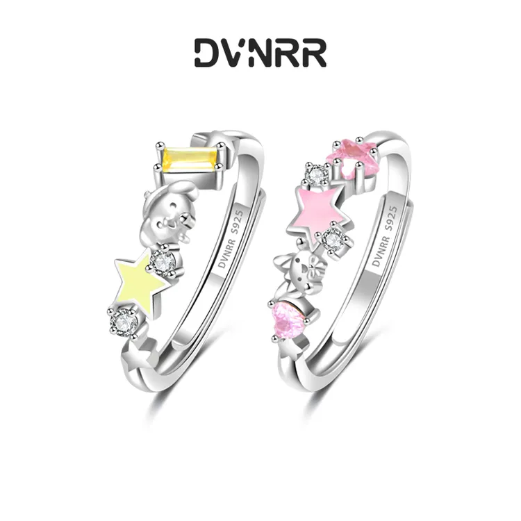 925银合成锆石戒指 DVNRR星愿乐园 设计师原创梦幻甜美可爱对戒