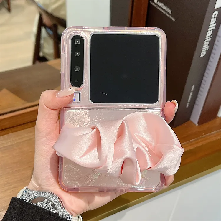 适用华为Pura x手机壳纯色丝巾腕带pocket折叠屏pocket2女保护套