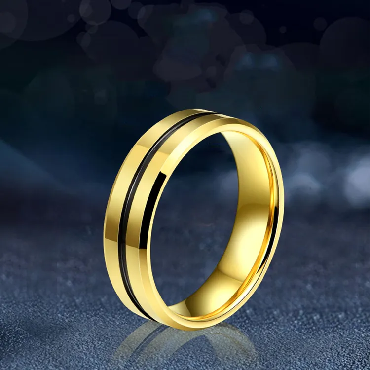 钛钢戒指 金色不掉色戒指ins风时尚男戒指环高级感不掉色钛钢尾戒