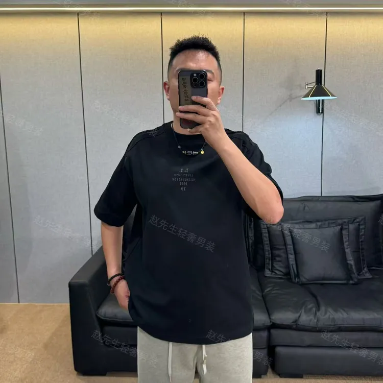 设计师男士春夏新款圆领短袖百搭潮流T恤上衣时尚轻奢半袖2605