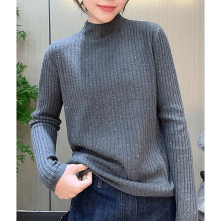 秋季网红新款满天星舒适柔软气质针织衫减龄时尚宽松遮肉妈妈上衣