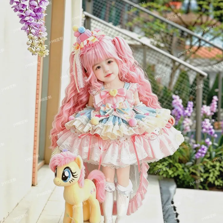 原创洛丽塔小马宝莉柔柔cos 服lolita公主裙儿童连衣裙生日礼服裙