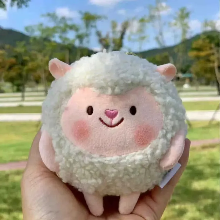 蛋仔大学生卷毛绒羊羊挂件迷你可爱玩偶赠娃衣透明白眼镜