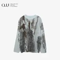 【老白不白】秋冬不褪色绒衫提花重工羊绒羊毛圆领毛衣OW252MY036Z