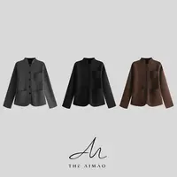 【THE AIMAO】“都市女绅”绵羊毛混纺挺括新中式立裁外套XYX82724