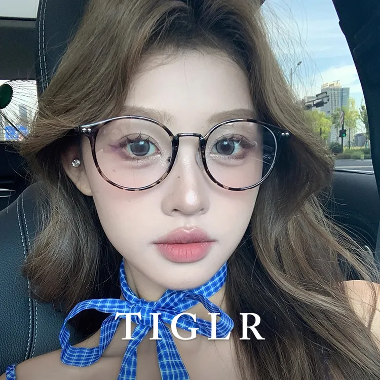 帝格勒复古玳瑁圆框近视眼镜女可配度数大脸显小素颜豹纹眼睛框架