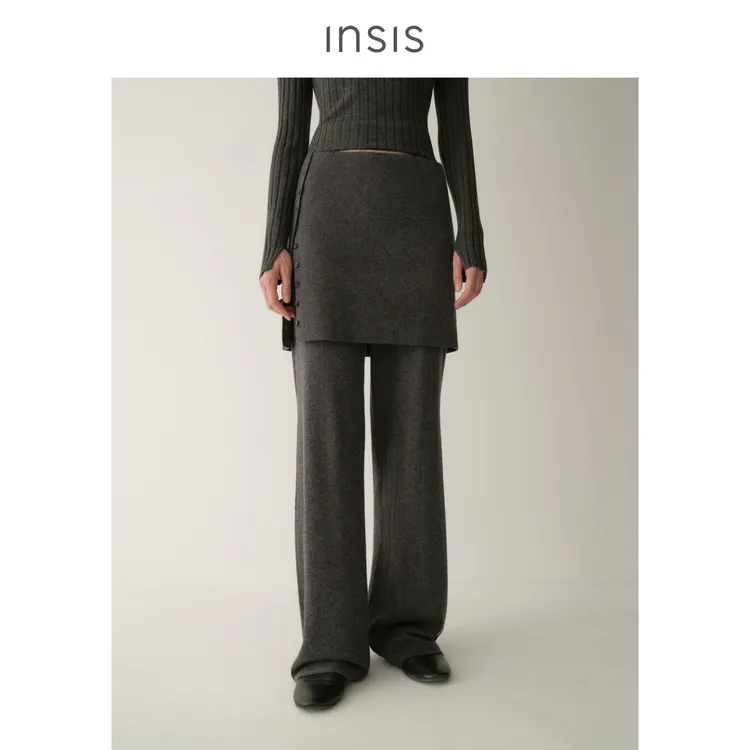 INSISFEMME假两件毛织造型感裙裤FN25422705