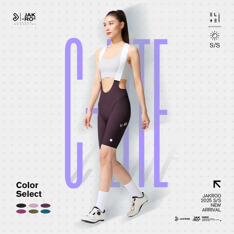 捷酷春夏新品ELITE C-LITE女士专业竞技双箭头公路车骑行背带短裤