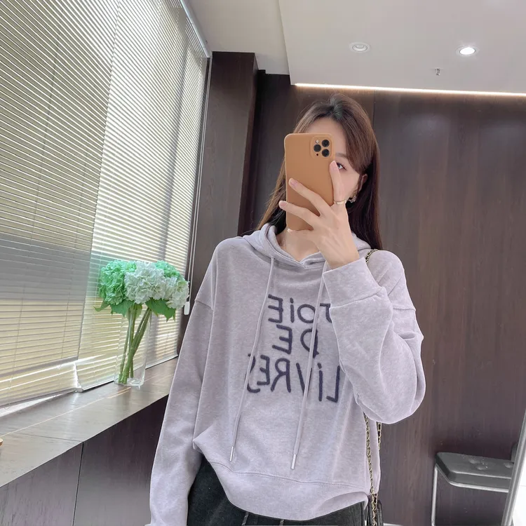 IMFLY金小金自制女装 卫衣DYW9855韩版早秋套头连帽字母卫衣