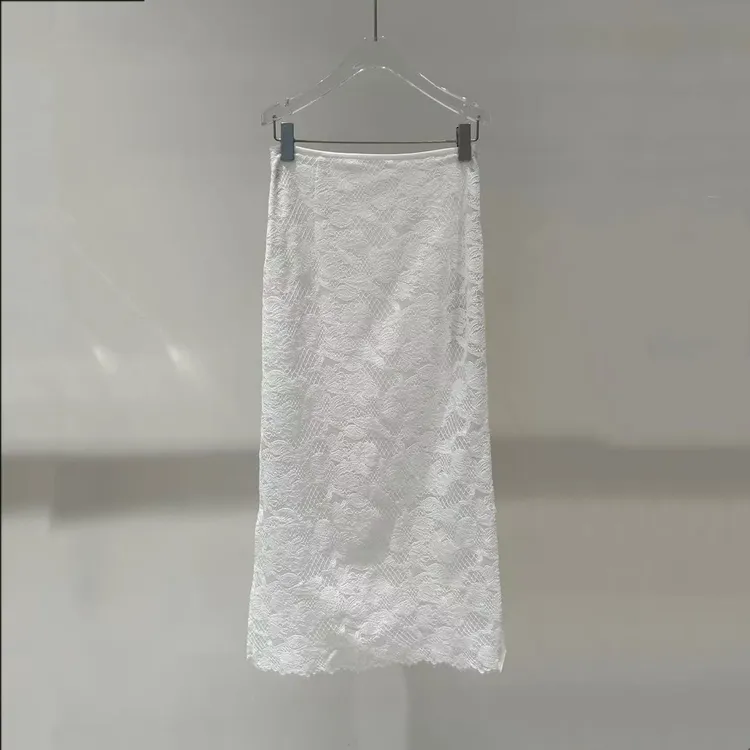 艾家2025春夏季新品款时尚蕾丝中长半身裙高腰性感优雅显瘦女3581